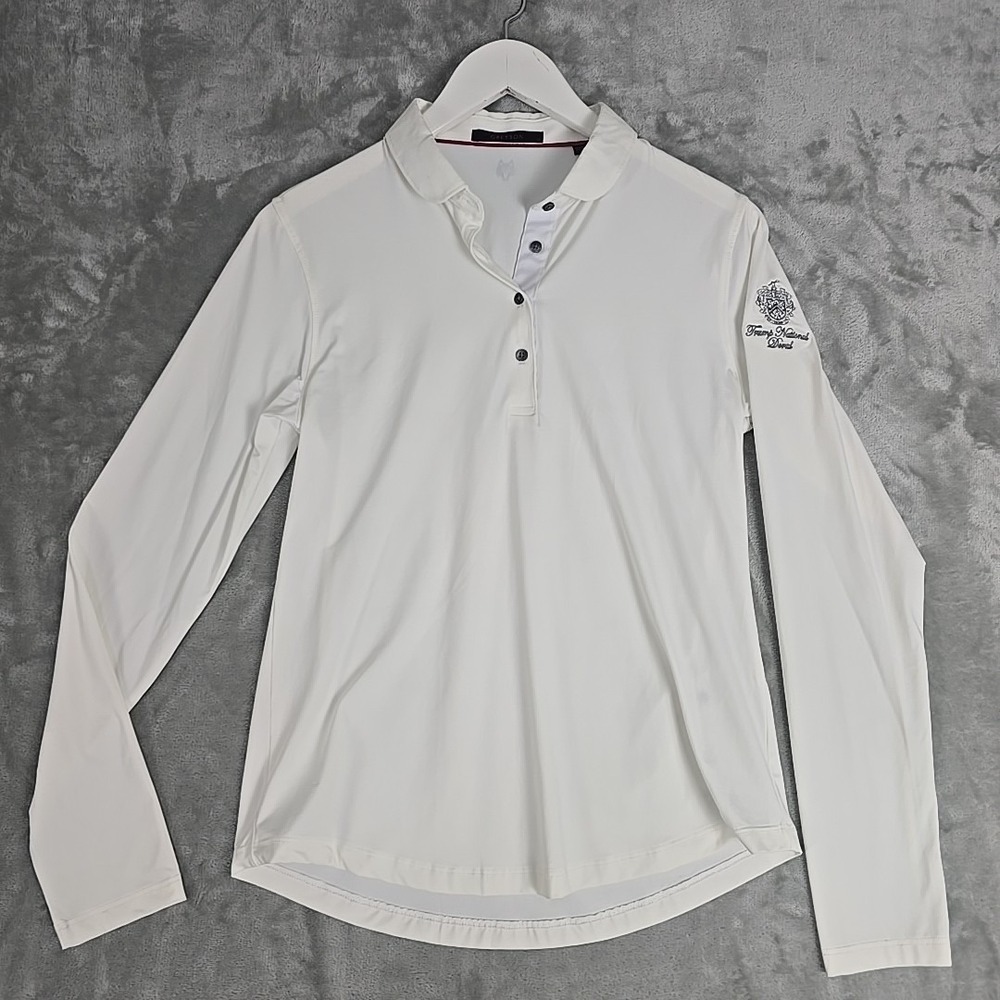 Greyson Women's Long Sleeve Polo Shirt Medium White Trump National Doral Course